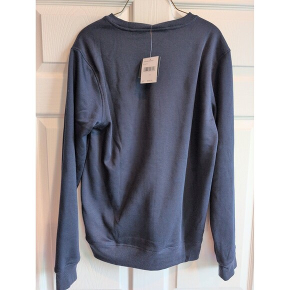 EDDIE BAUER Lounge Men's Fleece Lined Crew Neck Blue Sweatshirt Pullover Small - Picture 3 of 3